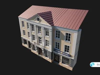 Old Riga Building 3D model Low-poly 3D model Low-poly 3D model