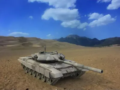 T 90 Russian Tank Low-poly 3D model