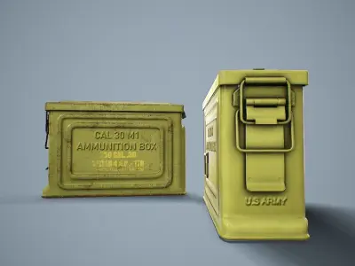 1942 US Ammo Box Carbine 30 PBR Low-poly 3D model