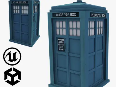 TARDIS Doctor Who Low-poly 3D model