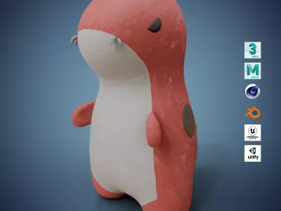 Dinosaur Plush Toy - T-Rex Low-poly 3D model