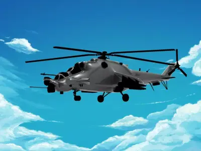Mil Mi-24 helicopter  3D model