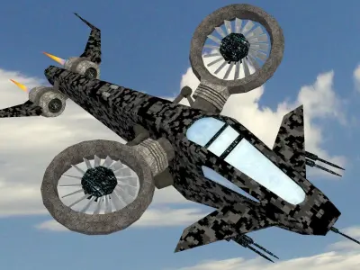 SciFi Copter Low-poly 3D model