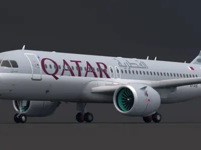 Qatar Airways A320 NEO 3D model