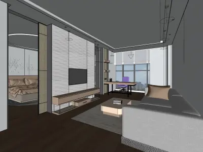 Free Hotel Room 3D SKP model Free 3D model