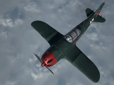 Plane LA-5 Low-poly 3D model