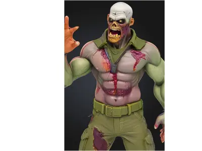 Zombie Fighter Military Gear Low-poly 3D model