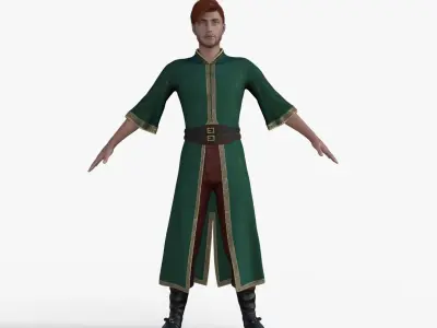 Villager Rigged Low-poly 3D model