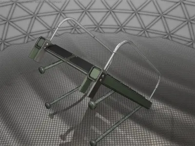 Sci-Fi Stairs - 17 - Green Version Low-poly 3D model