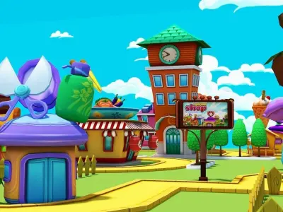 Cartoon Shop Low-poly 3D model