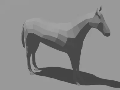 Rigged Low-Poly Horse Low-poly 3D model