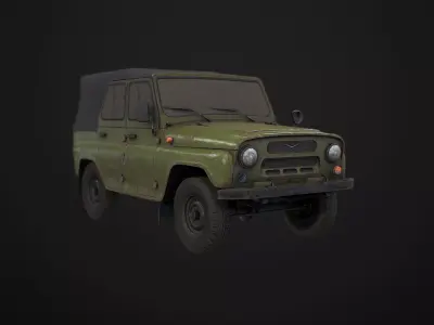 UAZ 469 Bobik Low-poly 3D model