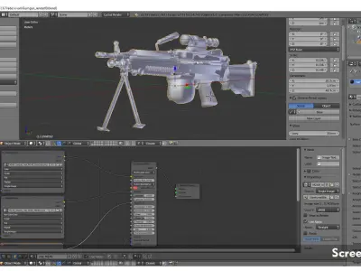 Gun Machine M249 Low-poly 3D model