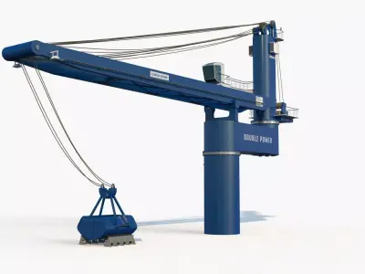 Large Heavy Duty Crane for Commercial Cargo Ship 3D model