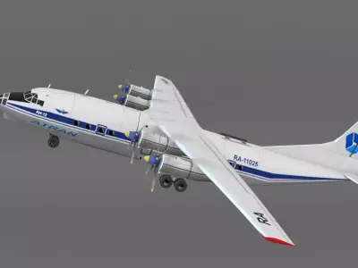 Antonov An-12  Low-poly 3D model