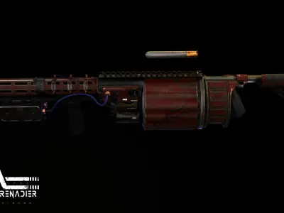 Grenade Launcher Alpha Grenadier Low-poly 3D model