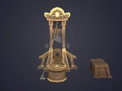 Guillotine 3D model Low-poly 3D model