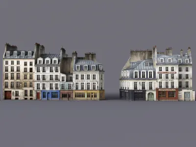 Paris a lancienne Low-poly 3D model