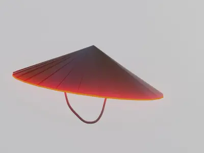 Japanese hat Jingasa Free 3D model