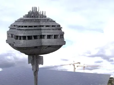 Space Skyscraper city 3D model