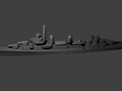 Fletcher Class Destroyer Warship 3D print model