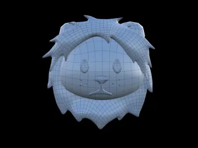 LION icon emoji Low-poly 3D model