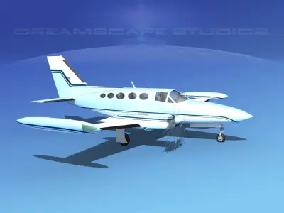  Cessna 414 Chancellor V14 3D model