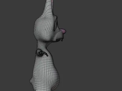 Rabbit Cartoon funny character  3D model