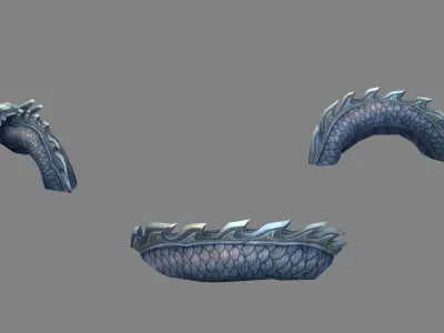 Stone Dragon Sculpture - Multi Section Placement Low-poly 3D model