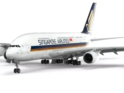 Airbus A380 Singapore Airlines - Element 3D 3D model