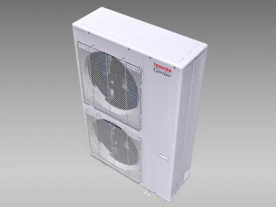 Single-phase Toshiba Carrier VRF Heat Pump Outdoor Unit Low-poly 3D model