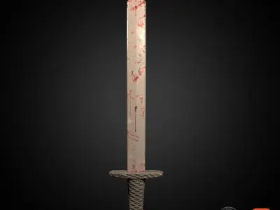 Simple Sword Low-poly 3D model