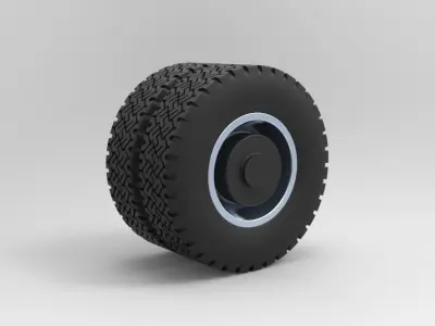 Double wheel 2 3D model