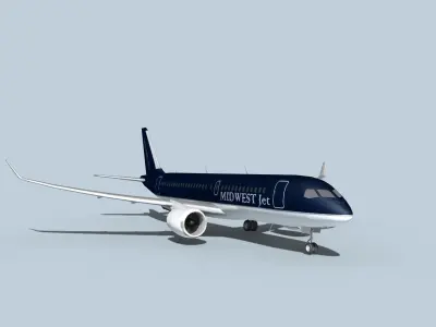 Bombardier CS100 Midwest Jet 3D model
