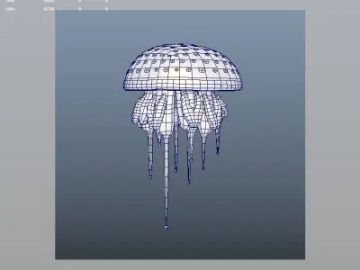 3D Cartoon Jellyfish  Low-poly 3D model