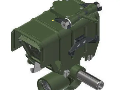 ZPU Antiaircraft 145mm heavy machine gun collimating sight Low-poly 3D model