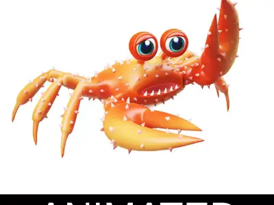 Red King Crab Animated  Low-poly 3D model