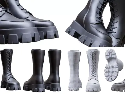 Boots 17 - All MH Bodies - UE5 Skeletons - Rigged Low-poly 3D model