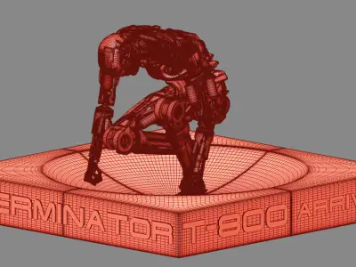 Terminator T800 T2 Arrival High Detal 3D print model