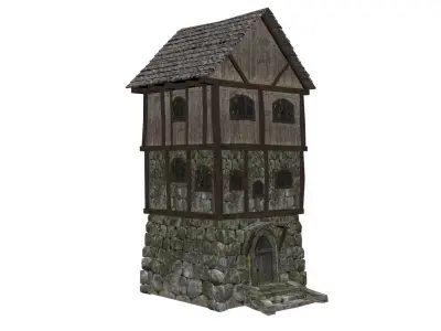 Medieval high house Free low-poly 3D model