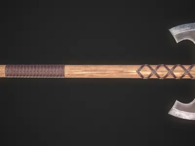 Medieval Axe 02 Low-poly 3D model