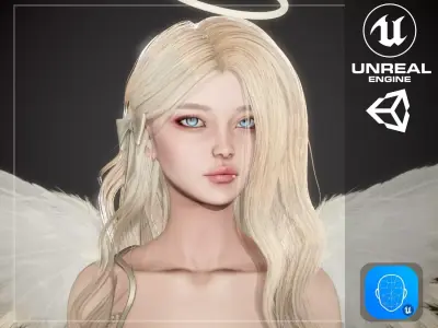 Angel Amelia Low-poly 3D model