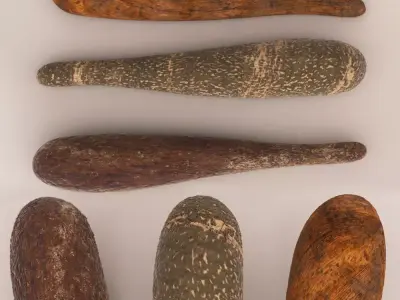 Stick club weapon Low-poly 3D model