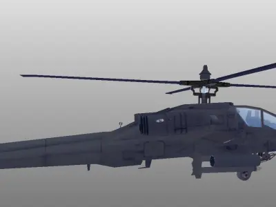 Boeing AH-64 Apache low poly 3d model Low-poly 3D model