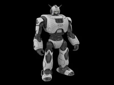 Robot Shaped Low-poly 3D model