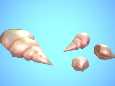 SHELL 06 CARTOON STYLIZED Low-poly 3D model