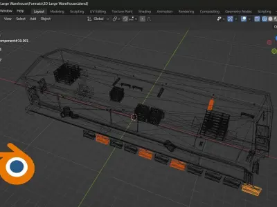 Large Warehouse Low-poly 3D model