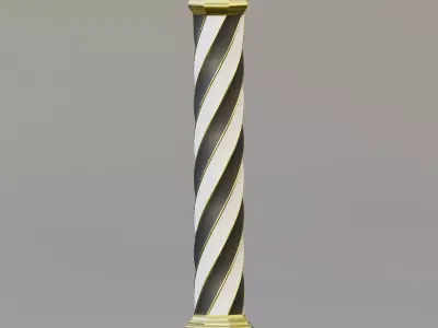 Twisted column Low-poly 3D model