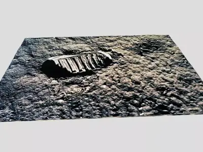 Astronaut footprint on the Moon-3D print Low-poly 3D model