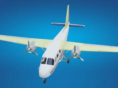 Plane airplane flying Low-poly 3D model
